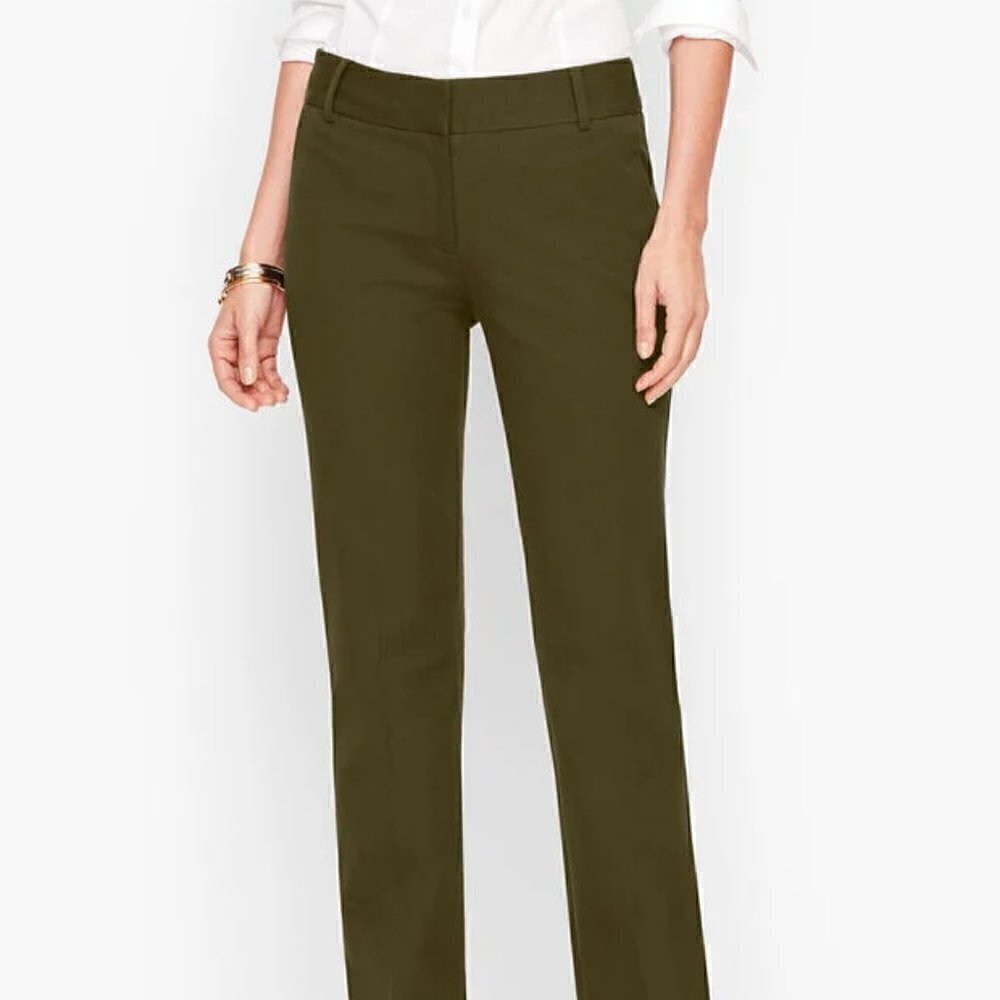 NWT August Silk Logic Dark Army Green Wool Trouser Dress Pants